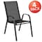 Flash Furniture Black Outdoor Stack Chair w/ Flex Material, PK4 4-JJ-303C-GG - alternate 3